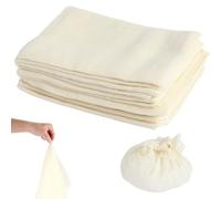 JUNFEIFLUX 12PCS Étamine Alimentaire, 50x50cm Mousseline Alimentaire Non Blanchi Réutilisable pour Filtrer Fromage Jus Lait Thé