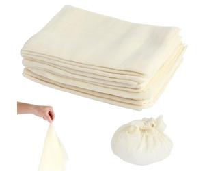 JUNFEIFLUX 12PCS Étamine Alimentaire, 50x50cm Mousseline Alimentaire Non Blanchi Réutilisable pour Filtrer Fromage Jus Lait Thé