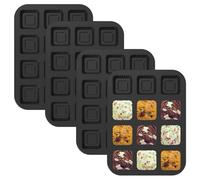 JUNFEIFLUX Lot de 4 Mini Moule à Pain, 35x26cm Anti-adhésif Backform Mini Kastenform für 48 Muffins, Muffin Backform für Ofen Backen Pain Chocolate Muffin Brownie