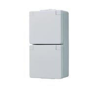 Jung 622 W Prise double pour locaux humides en saillie verticale IP44 gris WG600