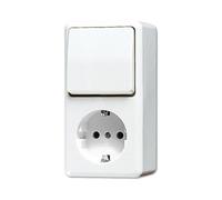 JUNG AP600 Combination Switch Outlet RA Alpin White - 676AWW