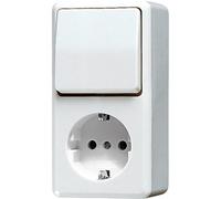 JUNG AP600 Combination Switch Outlet RA Alpin White - 676AWW