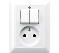 Jung AS500 Alpin White Combination Series Switch And Socket - AS5545EUWW