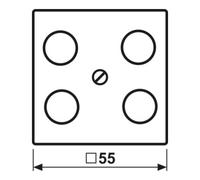 Jung Jung Cache prise 4L-SAT-TV A 561-4 SAT1 WW thermoplastique Quantité:1