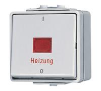 Jung 602 HW Interrupteur de chauffage pour locaux humides 2 pôles en saillie IP44 gris WG600