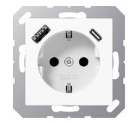 Jung SCHUKO Steckdose mit USB Typ AC A1520-15CAWW (A1520-15CAWW)