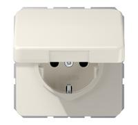 Jung simple Insert Prise 2P+T avec clapet blanc crème CD1520BFKL 1 pc(s)