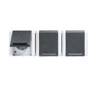 Jung 8230 W Prise triple pour locaux humides en saillie horizontale IP44 gris clair/gris foncé WG800