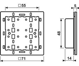 JUNG KNX Module sonde radio à bouton-poussoir Cadre adaptateur double