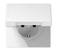 Jung Prise SCHUKO LS 1520 KIKL WW – 16A/250V, avec protection, cache rabattable blanc