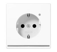 Jung LS 1520-O WW LNW Prise avec lumière d'orientation LED + capteur de luminosité + protection renforcée contre les contacts accidentels blanc alpin/brillant LS990 LS-Design