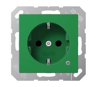 Jung Prise de courant CEBEC 16 A 250V avec protection contre les contacts accidentels A 1520 BF KO GN (A1520BFKOGN)