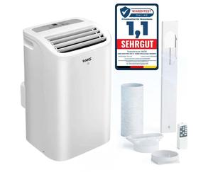 JUNG RAKS PRO AIR 12 : Climatiseur mobile 3500W, 3 en 1. Appareil de climatisation mobile, 12000 BTU, refroidisseur d'air, ventilateur, télécommande, fonctionnement silencieux et économe en énergie (6