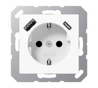 Jung SCHUKO Steckdose mit USB Typ AC A1520-15CAWW (A1520-15CAWW)