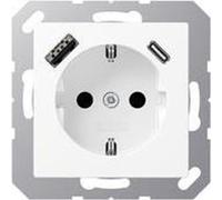 Jung SCHUKO Steckdose mit USB Typ AC A1520-15CAWWM (A1520-15CAWWM)