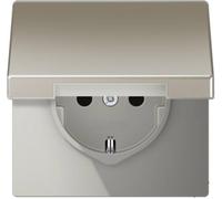 Jung simple Insert Prise 2P+T avec clapet acier inoxydable ES1520KL 1 pc(s)