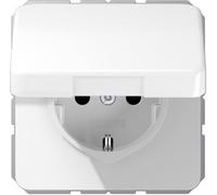 Jung simple Insert Prise 2P+T avec clapet blanc-alpin CD1520BFKIKLWW 1 pc(s)