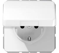 Jung simple Insert Prise 2P+T avec clapet blanc-alpin CD1520BFKLWW