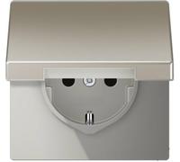 Jung simple Insert Prise avec cache rabattable acier inoxydable ES1520KIKL 1 pc(s)