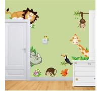 Jungle Animaux Sauvages Art Stickers muraux enfants Chambre nurseries Stickers Décor Multicolore STICKERS