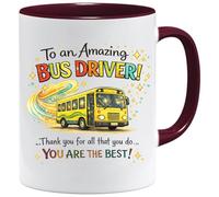 Jungle Mug | Cadeau de remerciement incroyable design de chauffeur de bus | Tasse à café mignonne | Cadeaux pour femmes, personnel de transport scolaire, soutien d'équipe de t souvenir de fin