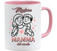 Jungle Mug Migliore Mamma del Mondo Tasse | Idée de cadeau italienne pour la fête des mères | Jolie idée de cadeau pour maman avec cœur et enfant