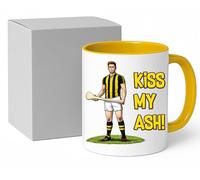 Jungle Mug Mug Kilkenny | Kiss My ash Hurling Pun avec graphique de joueur | Cadeaux d'anniversaire pour homme | Idées cadeaux pour homme
