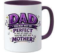 Jungle Mug Tasse humoristique pour papa avec inscription « You May Not Be Perfect But At Least You're Not Mother » | Cadeau pour papa de la part de sa fille ou de son fils | Tasse à café | Céramique