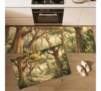 Jungle Rétro Tapis de Cuisine, 2 Pièces Antidérapants et Lavables Tapis de Sol Dessins Animés Américains Tapis de Passage pour Couloir, Chambre à Coucher, Evier, 40x60cm+40x120cm Palmier À Bois