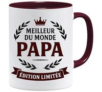 JungleMug - Cadeau fête des pères papa | Meilleur papa du monde édition limitée | Tasse humour homme original 325ml | Mug fête des pères, Blanc