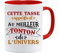 JungleMug Tasse Tonton Originale | Cadeau Anniversaire Pour Oncle | Mug Drôle Meilleur Tonton de l’Univers | Idée Cadeau Homme Famille | Tasse Rouge Humour Oncle