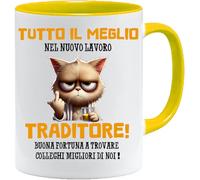 JungleMug Tasse Traître Collègue | Cadeau Départ Humour Bureau | Mug Drôle de Travail | Idée Cadeau Retraite Homme | Tasse Sympa pour Collègues, Or