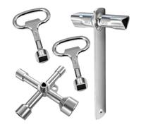 Junhonze 4 PièCes Clé Utilitaire Multifonction - Cle Triangle - Clé Pompier | Clef Passe Partout, Convient Pour Les BoîTiers De Compteurs D'Eau,Les BoîTiers De Compteurs éLectriques,Lesvannes D'ArrêT