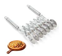 Junhonze Coupe Pate - Coupe PâTe Inoxydable - Roulette Pizza | 7 Roues Avec PoignéE, Coupe Pizza, AdaptéEs Aux Pizzas, GâTeaux, CrêPes, Gaufres Et PâTisseries En Cuisine