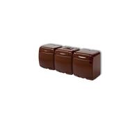JUNIOR Prise triple avec terre, volet brun IP54 4GHE-3