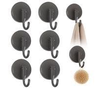 JUNJIEFU 8 pièces Crochet Ventouse Puissante, Ventouse Crochet, Crochet Ventouse Salle de Bain, Réutilisable, Max 5kg de Charge pour Mur Fenêtre Verre Carreau Cuisine Salle de Bain (Gris)