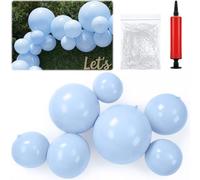 Junkin Kit d'arche de ballons gonflables réutilisables avec 7 ballons en PVC reliés avec bandes élastiques et mini pompe à air pour anniversaire, mariage, fête prénatale, événements en plein air