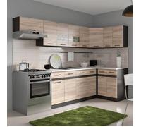 Generique Cuisine d'angle JUNONA L 3,40 m Angle réversible chêne sonoma - Plan de travail incl.