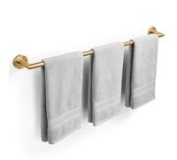 JunSun Barre Porte-Serviettes de Salle de Bain de 76,2 cm, Robuste, Moderne en Laiton brossé, Accessoire de Salle de Bain, en Acier Inoxydable, Finition brossée dorée