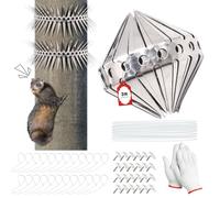 JUNUNDJING Ceinture Anti Chats 300cm pour Arbre et Gouttière, Bande Anti Fouine en Acier Inoxydable, Dispositif Anti Martres Ratons Laveurs pour Grenier, Arbre et Maison, Peut Être Découpé