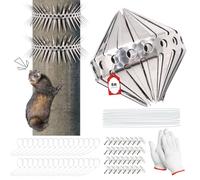 JUNUNDJING Ceinture Anti Chats 400cm pour Arbre et Gouttière, Bande Anti Fouine en Acier Inoxydable, Dispositif Anti Martres Ratons Laveurs pour Grenier, Arbre et Maison, Peut Être Découpé