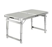 Junvstor Table de Gril Pliante Robuste - Table de Camping et de Pique-Nique Portable en Aluminium réglable en Hauteur à 3 hauteurs | Plateau MDF 70-180 cm avec poignée de Transport(Gray,120cm/3.9ft)