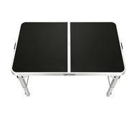 Junvstor Table de Gril Pliante Robuste - Table de Camping et de Pique-Nique Portable en Aluminium réglable en Hauteur à 3 hauteurs | Plateau MDF 70-180 cm avec poignée de Transport(Noir,100cm/3.3ft)