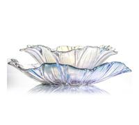 JUNYFFF Corbeille À Fruits En Bol Décoratif, Diamètre 30/20Cm, Verre En Cristal Coupe De Fruits Ménage Maison Créative Table Basse Pot De Bonbons Salon Moderne Maison Créative, 2Pcs,Blanc