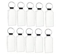 JunZheHub 10 Porte-clés Vierges En PU pour Projets de Bricolage, Breloques, Anneaux de Porte-clés à Transfert Thermique, étiquettes pour Sacs, Bouteille