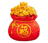 JunZheHub Bag Statue Figurine Tirelire Sculpture Sac D'Argent Ornement Décoratif Feng Shui En Vinyle pour Commode Table Bureau Adaptée à Cadeau Famille Dé, Fu Small