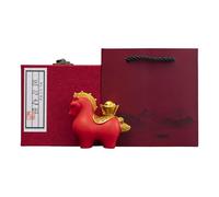 JunZheHub Cheval Statue Animal Cheval Sculpture Figurine Décorative Ornement Moderne Résine Création Élégante Adaptée pour Décoration Table Console Réunion Fami, Coffret Cadeau Rouge Lingot