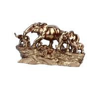 JunZheHub Figurine D'éléphant, Ornement, Statuette En Résine, Finition Artisanale, Idéale Comme Cadeau pour Un Bureau Ou Une étagère, Famille de cinq personnes