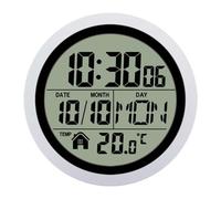 JunZheHub Horloge de Numérique Moderne et étanche, Petite Horloge de Salle de Bain Multifonctionnelle En PP avec Affichage de La Température, Idéale pour, Argent