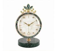 JunZheHub Horloge de Table Analogique Horloge de Bureau Pendule de Table Réveil de Table Décoratif avec Cadran Blanc et Lunette Incrustée Cadre en Alliage et, 602-0030 Petit